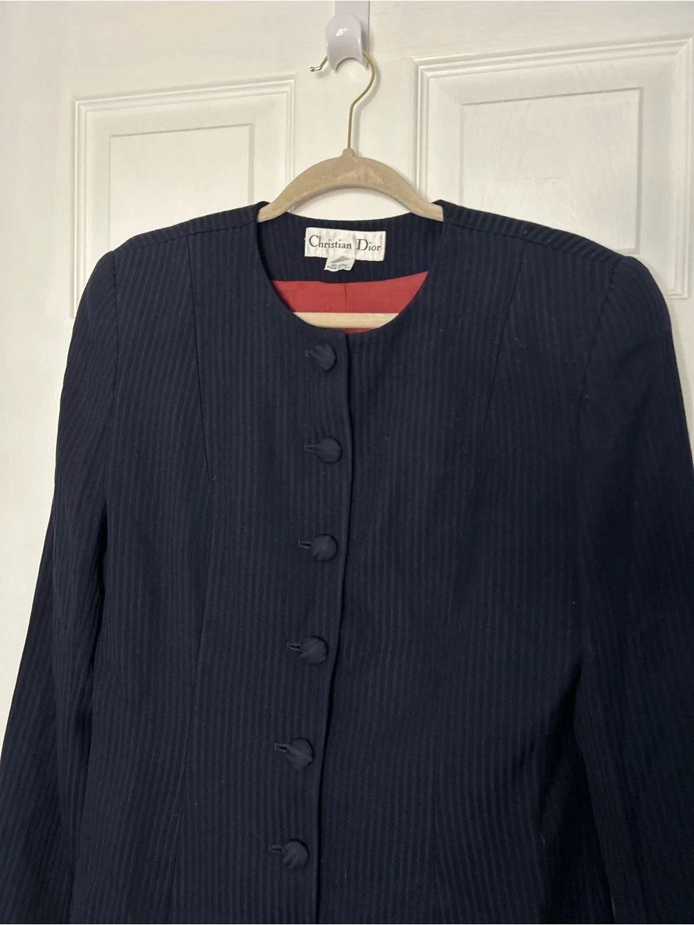 Christian Dior Vintage Striped Blazer Skirt Set